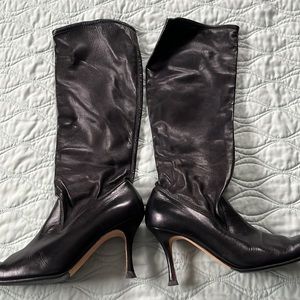 Manolo Blahnik pull-on boots, size Eur 37 1/2.